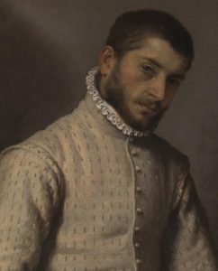 Il sarto, Giovanni Battista Moroni, dettaglio.